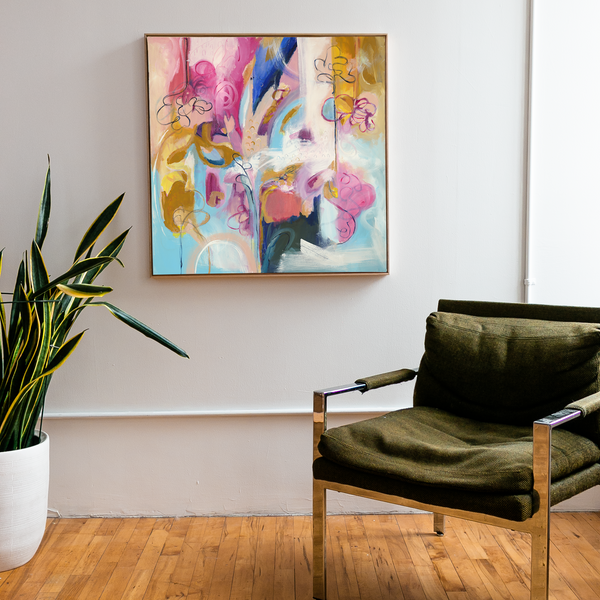 'Reminder: Let Yourself Unfold' 30"x30" Original Abstract Painting on Canvas