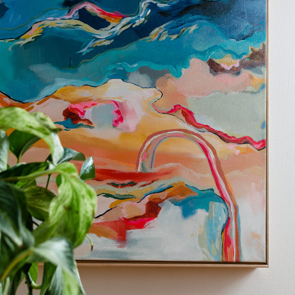 'Reminder: Your Life is a Playground' 30"x30" Original Abstract Painting on Canvas