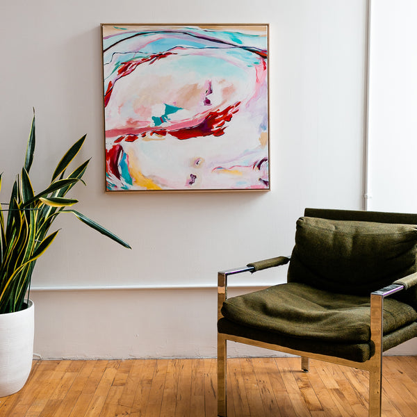 'Reminder: Express What You Need to Express' 30"x30" Original Abstract Painting on Canvas