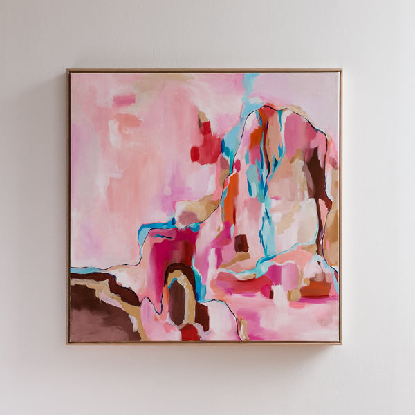 'Reminder: You Are Welcome Here' 30"x30" Original Abstract Painting on Canvas