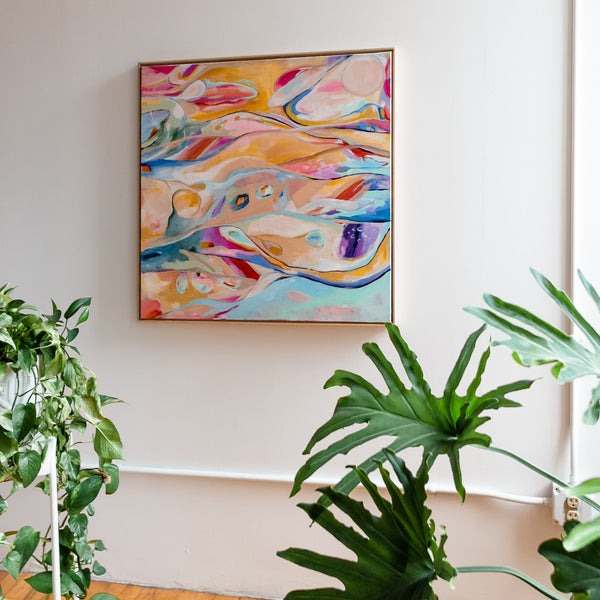 'Reminder: Take All the Time You Need' 30"x30" Original Abstract Painting on Canvas