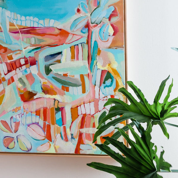 'Reminder: You Can Make Space for it All' 30"x30" Framed Original Abstract Painting on Canvas