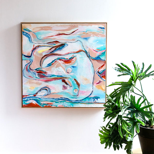 'Reminder: Live in Pursuit of Your Pleasure' 30"x30" Original Abstract Painting on Canvas