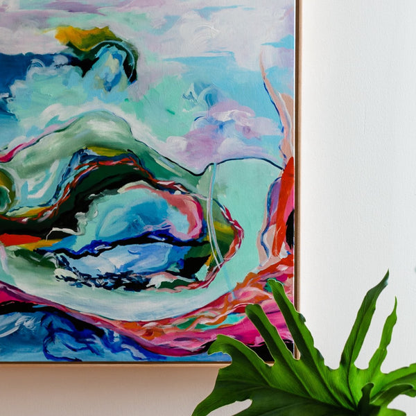 'Reminder: You Are Safe to Explore Your Depths' 30"x30" Original Abstract Painting on Canvas