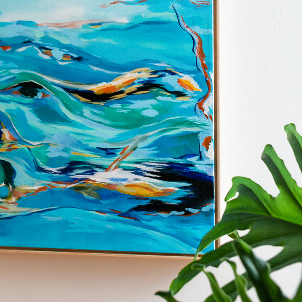 'Reminder: You Can Let it All Get Washed Away' 30"x30" Original Abstract Painting on Canvas