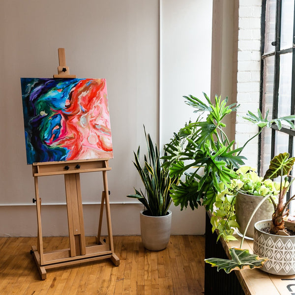 'Reminder: A Great Silent Space Holds All of Nature in its Embrace' 30"x30" Original Abstract Painting on Canvas