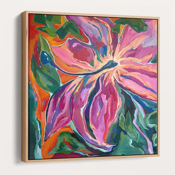 'Dark Secret Lily' 30"x30" Original Abstract Painting on Canvas